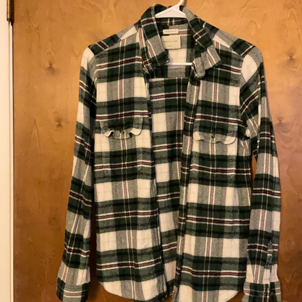 Green Plaid Flannel Shirt